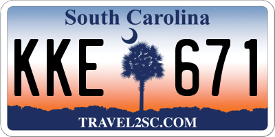 SC license plate KKE671