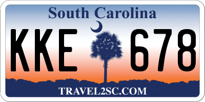 SC license plate KKE678