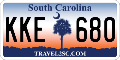 SC license plate KKE680
