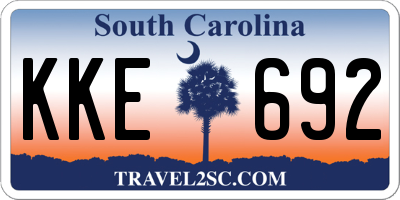 SC license plate KKE692