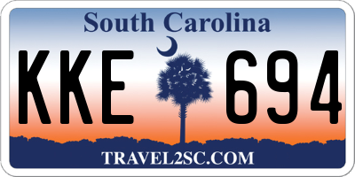 SC license plate KKE694