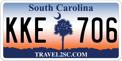 SC license plate KKE706