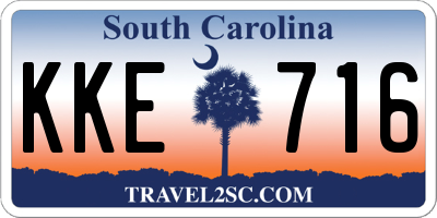 SC license plate KKE716