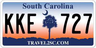 SC license plate KKE727