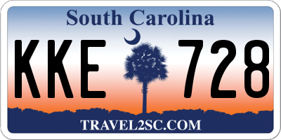 SC license plate KKE728