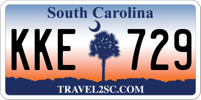 SC license plate KKE729