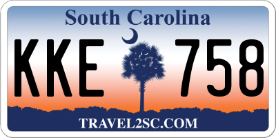 SC license plate KKE758