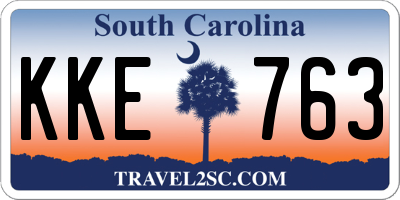 SC license plate KKE763