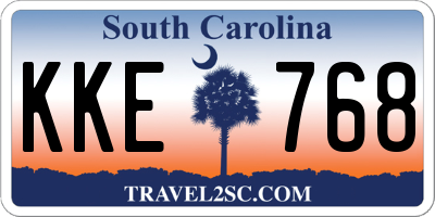 SC license plate KKE768