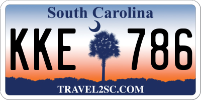 SC license plate KKE786