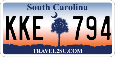 SC license plate KKE794