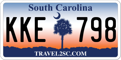 SC license plate KKE798