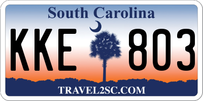 SC license plate KKE803