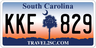 SC license plate KKE829