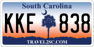 SC license plate KKE838