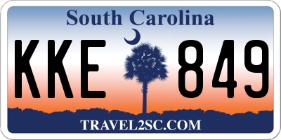 SC license plate KKE849
