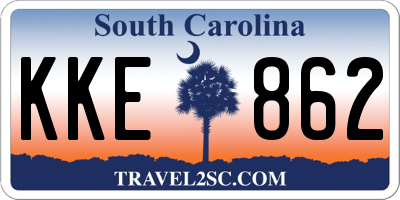 SC license plate KKE862