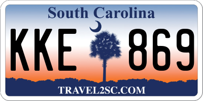 SC license plate KKE869
