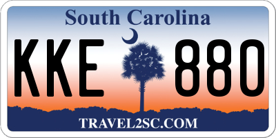 SC license plate KKE880