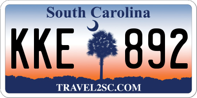 SC license plate KKE892