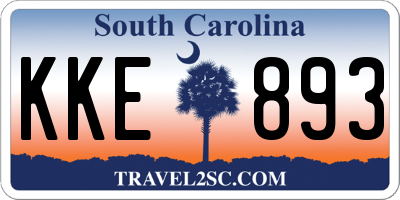 SC license plate KKE893