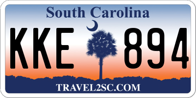 SC license plate KKE894