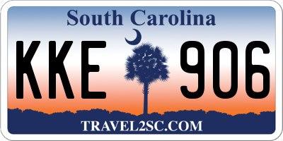 SC license plate KKE906