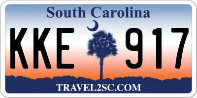 SC license plate KKE917