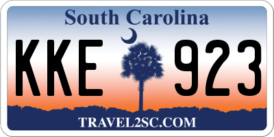 SC license plate KKE923