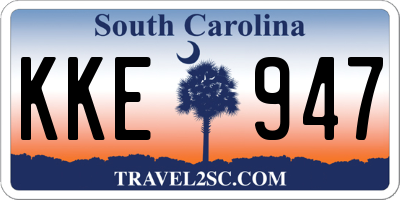 SC license plate KKE947