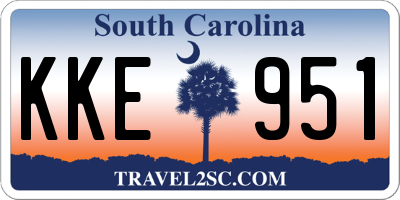 SC license plate KKE951