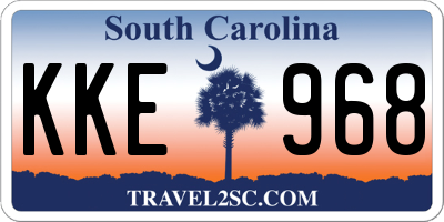 SC license plate KKE968