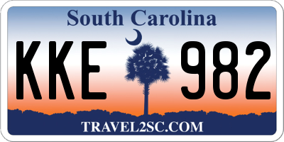 SC license plate KKE982