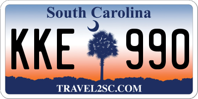 SC license plate KKE990