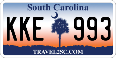 SC license plate KKE993