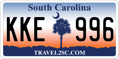 SC license plate KKE996