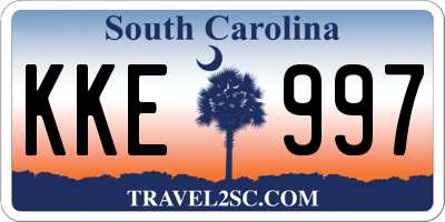 SC license plate KKE997