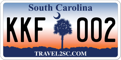 SC license plate KKF002