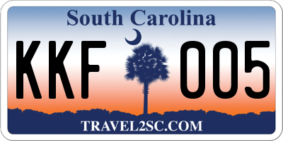 SC license plate KKF005