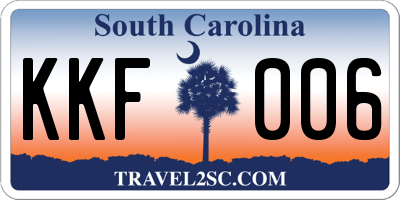 SC license plate KKF006