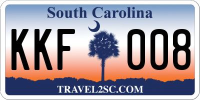 SC license plate KKF008