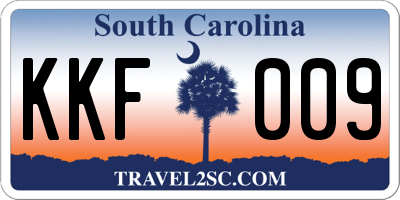 SC license plate KKF009