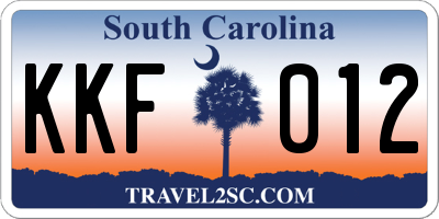SC license plate KKF012