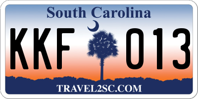 SC license plate KKF013