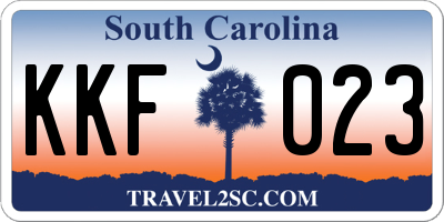 SC license plate KKF023