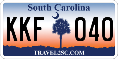 SC license plate KKF040
