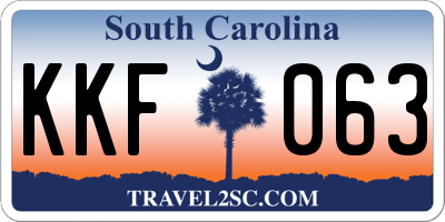 SC license plate KKF063