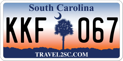 SC license plate KKF067