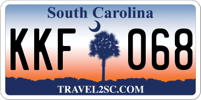 SC license plate KKF068