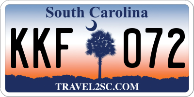 SC license plate KKF072